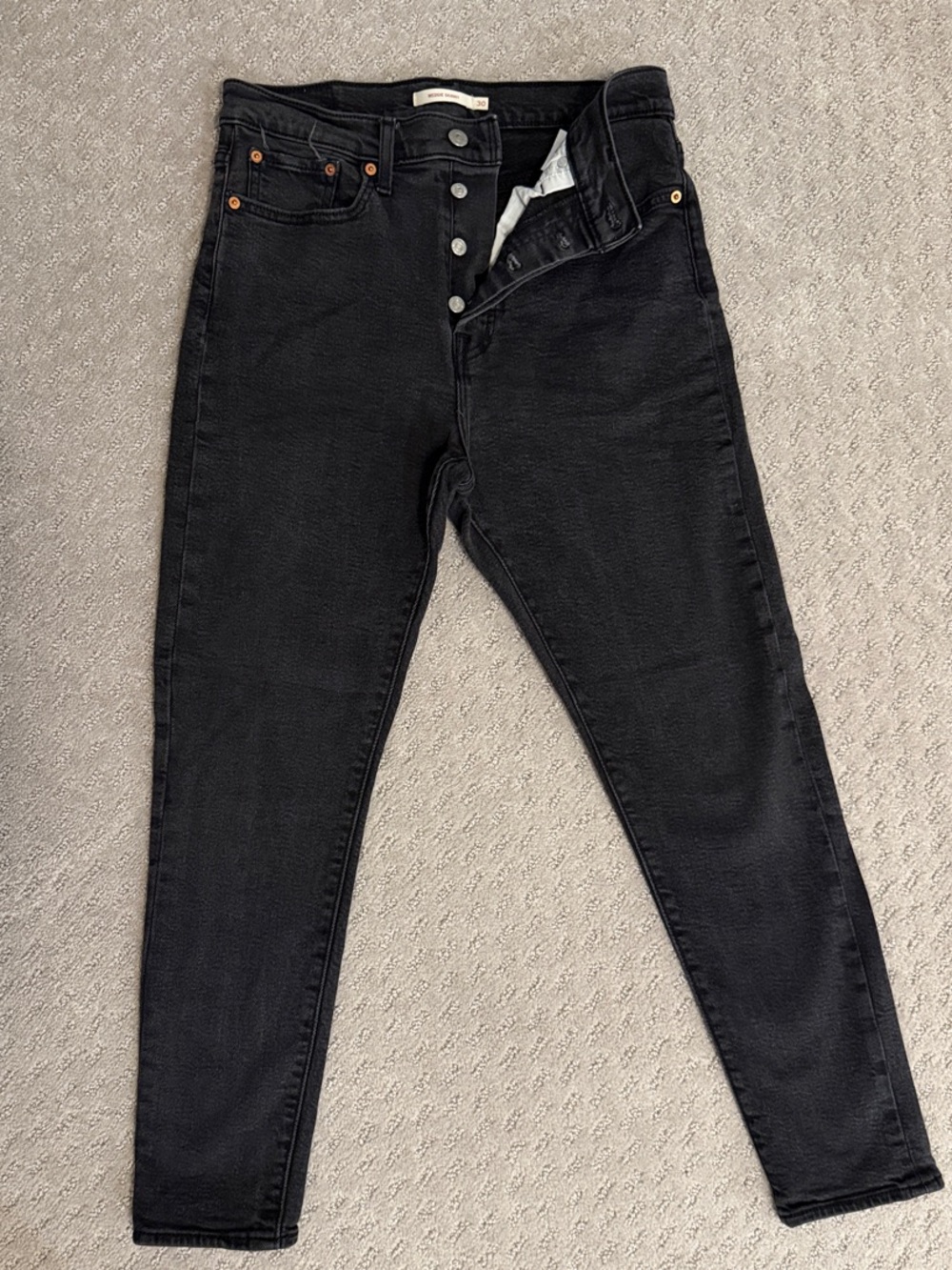 Levi's Black High-Rise Slim Taper Jeans